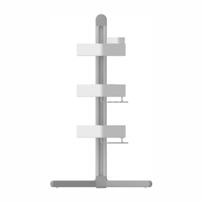 Sharper Image SpaStudio Nook Modular Corner Shower Caddy Adjustable 3 Tier Design with Customizable Fit and Storage