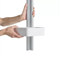 Sharper Image SpaStudio Nook Modular Corner Shower Caddy Adjustable 3 Tier Design with Customizable Fit and Storage