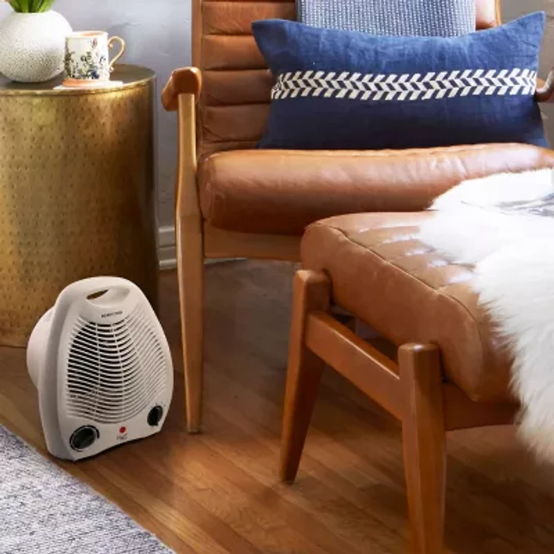 Vie Air 1500W Portable 2-Settings White Office Fan Heater with Adjustable Thermostat