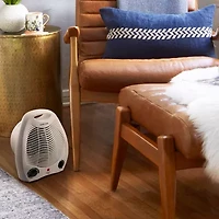 Vie Air 1500W Portable 2-Settings White Office Fan Heater with Adjustable Thermostat