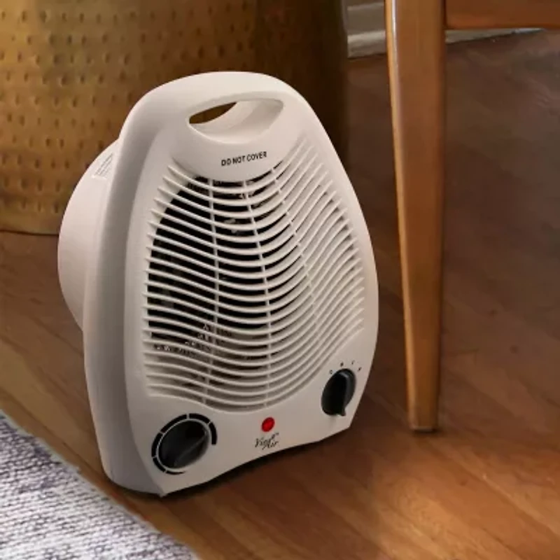 Vie Air 1500W Portable 2-Settings White Office Fan Heater with Adjustable Thermostat
