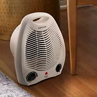 Vie Air 1500W Portable 2-Settings White Office Fan Heater with Adjustable Thermostat