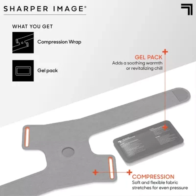Sharper Image Compression Wrap With Removable Hot and Cold Gel Pack