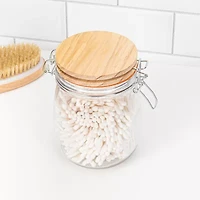 Home Expressions Glass Bamboo Spa Bathroom Canister