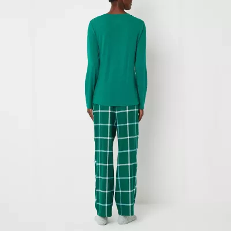 Liz Claiborne Womens V-Neck Long Sleeve 4-pc. Tall Pajama Sets