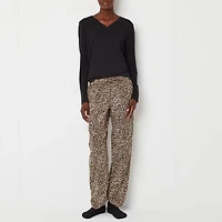 Liz Claiborne Womens V-Neck Long Sleeve 4-pc. Petite Pajama Sets