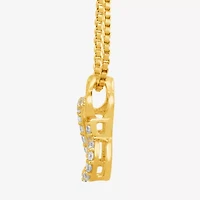 Womens Diamond Accent Natural White Diamond 10K Gold Heart 18 Inch Pendant Necklace