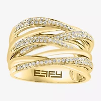 Womens Natural White Diamond 14K Gold Over Silver Sterling Silver Band