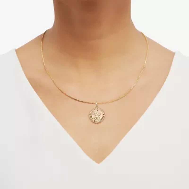 Jesus (H-I / Si1-Si2) Unisex Adult 1/10 CT. T.W. Lab Grown White Diamond 14K Gold 18 Inch Pendant Necklace