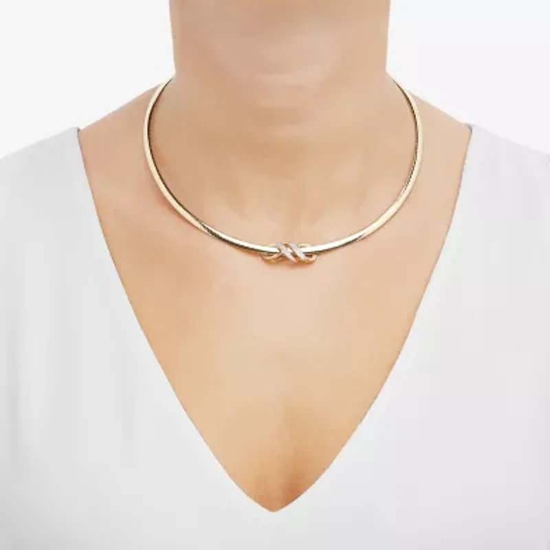 (H-I / Si1-Si2) Womens 1/4 CT. T.W. Lab Grown White Diamond 14K Gold Over Silver Sterling Silver Knot 17 Inch Pendant Necklace
