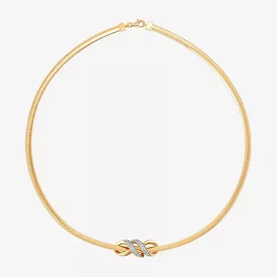 (H-I / Si1-Si2) Womens 1/4 CT. T.W. Lab Grown White Diamond 14K Gold Over Silver Sterling Silver Knot 17 Inch Pendant Necklace