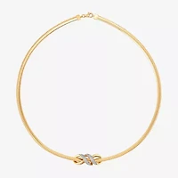 (H-I / Si1-Si2) Womens 1/4 CT. T.W. Lab Grown White Diamond 14K Gold Over Silver Sterling Silver Knot 17 Inch Pendant Necklace