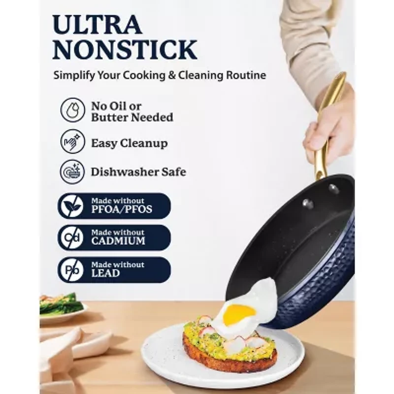 Granitestone Charleston Collection Hammered 10" Non-Stick Frying Pan