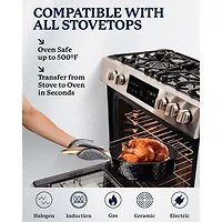 Granitestone Charleston Collection Hammered 4-qt. Non-Stick Deep Satue Pan with Lid