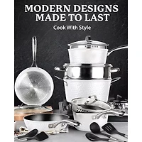 Granitestone Charleston Collection Hammered 15-pc. Non-Stick Cookware Set