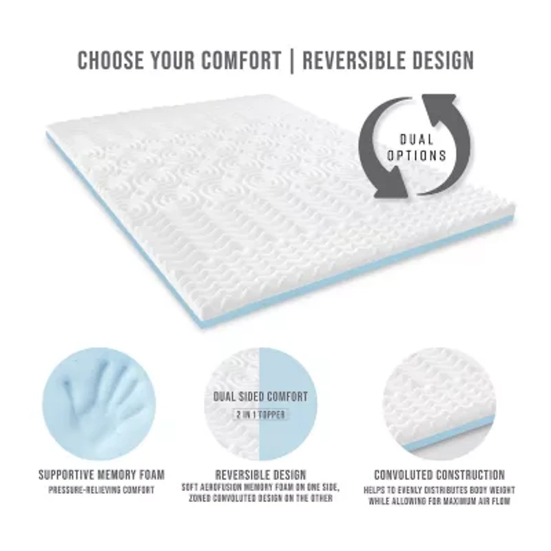 Bodipedic Home 3-Inch Reversible Dual Sided Memory Foam Mattress Topper