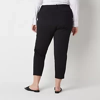 Liz Claiborne Emma Ponte Womens Plus Ankle Mid Rise Pant