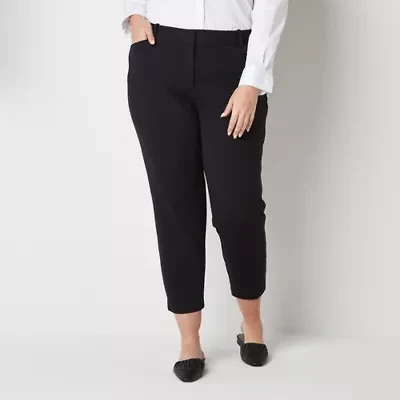 Liz Claiborne Emma Ponte Womens Plus Ankle Mid Rise Pant