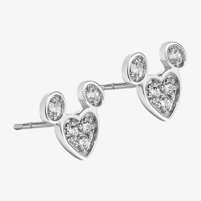 Disney Jewels Collection Gemstone Sterling Silver 10mm Mickey Mouse Stud Earrings