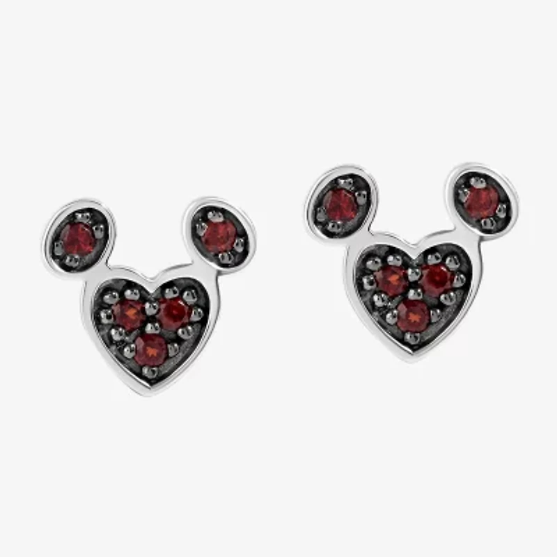 Disney Jewels Collection Gemstone Sterling Silver 10mm Mickey Mouse Stud Earrings