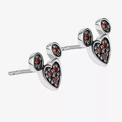 Disney Jewels Collection Gemstone Sterling Silver 10mm Mickey Mouse Stud Earrings