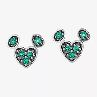 Disney Jewels Collection Gemstone Sterling Silver 10mm Mickey Mouse Stud Earrings