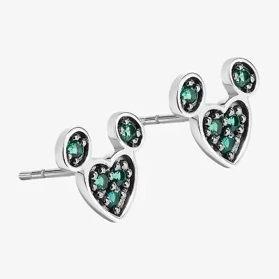 Disney Jewels Collection Gemstone Sterling Silver 10mm Mickey Mouse Stud Earrings