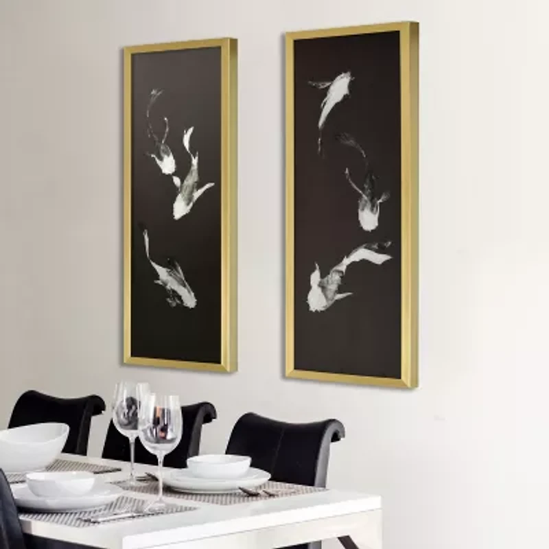 Stylecraft Koi Fish Gold Frame Printed 2-pc. Framed Wall Art Set