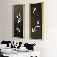Stylecraft Koi Fish Gold Frame Printed 2-pc. Framed Wall Art Set