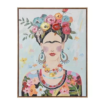 Stylecraft Boho Frida Portrait Framed Canvas Art