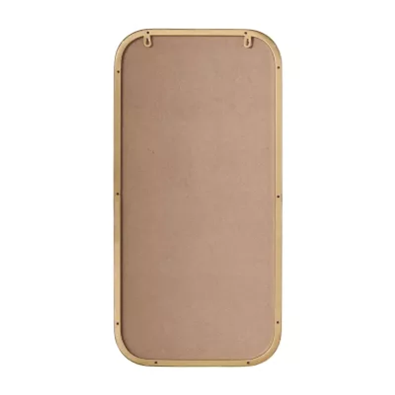 Stylecraft Curved Edge Gold Wall Mount Rectangular Wall Mirror