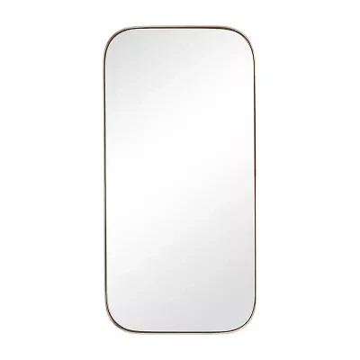 Stylecraft Curved Edge Gold Wall Mount Rectangular Wall Mirror