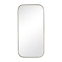Stylecraft Curved Edge Gold Wall Mount Rectangular Wall Mirror