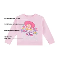 Disney Collection Little & Big Kid Girls Crew Neck Fleece Long Sleeve Jessie Sweatshirt