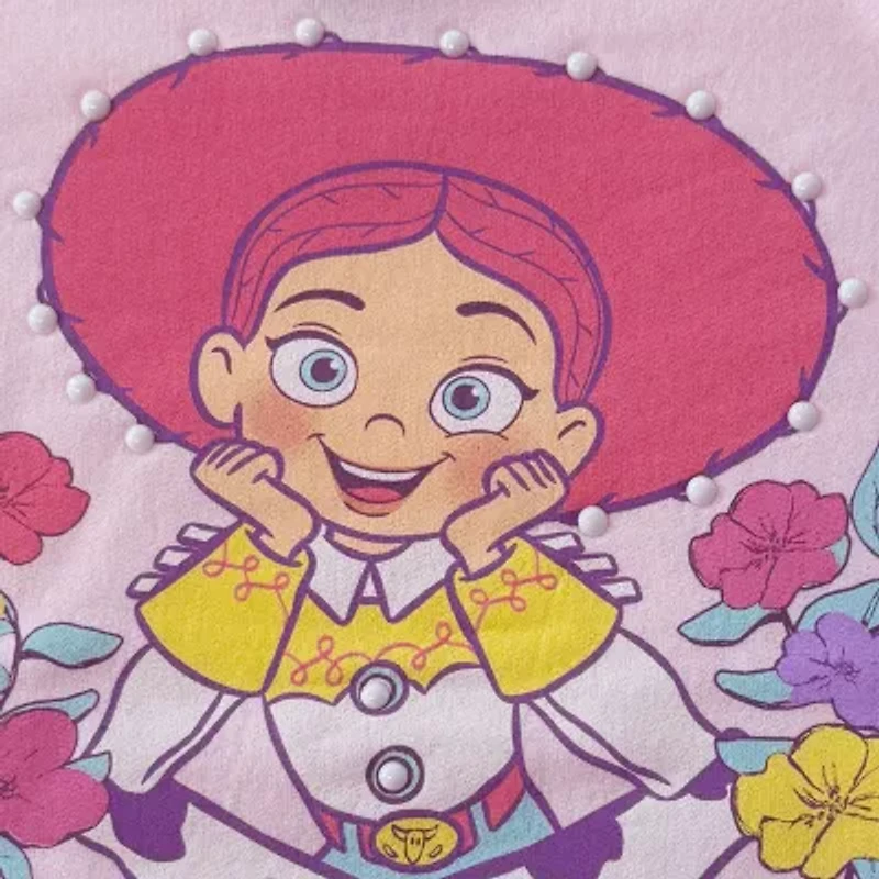 Disney Collection Little & Big Kid Girls Crew Neck Fleece Long Sleeve Jessie Sweatshirt