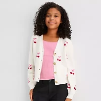 Thereabouts Little & Big Kid Girls Long Sleeve Button Cardigan