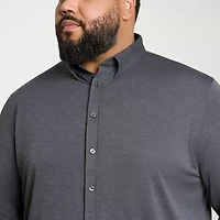 Van Heusen Performance Knit Mens Long Sleeve Regular Fit Stretch Fabric Big and Tall Button-Down Shirt