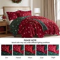 Woolrich Madison Park Holly Christmas Printed Quilt Set 3-pc. Easy Care