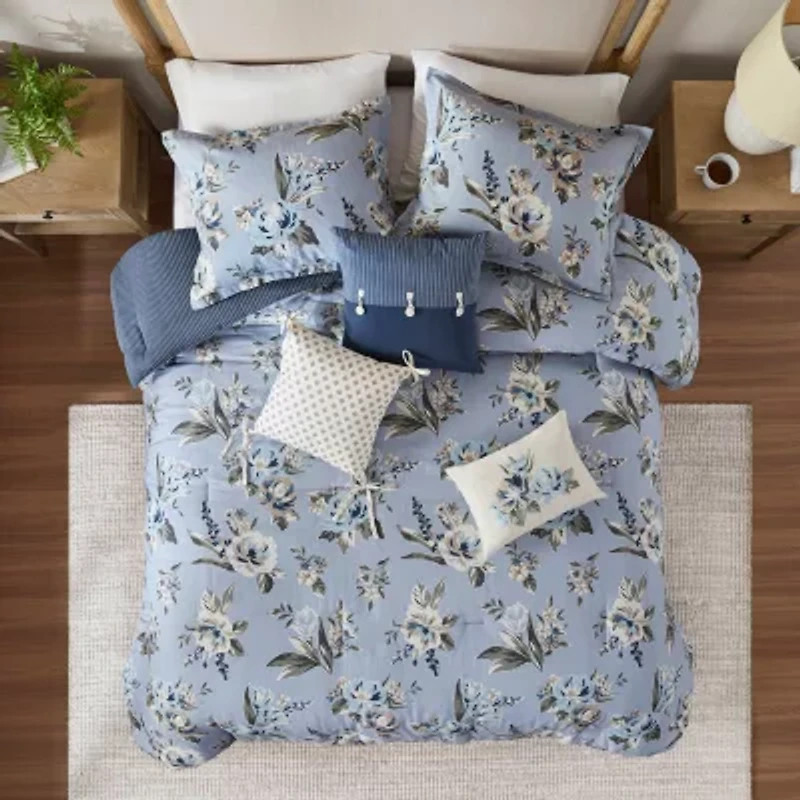 Madison Park Isadora Vintage Floral 7-pc. Reversible Comforter Set