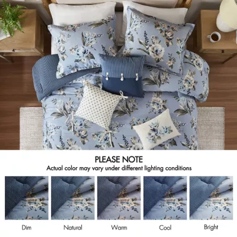 Madison Park Isadora Vintage Floral 7-pc. Reversible Comforter Set