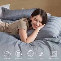 510 Design Logan Woven Striped Duvet Set Cover
