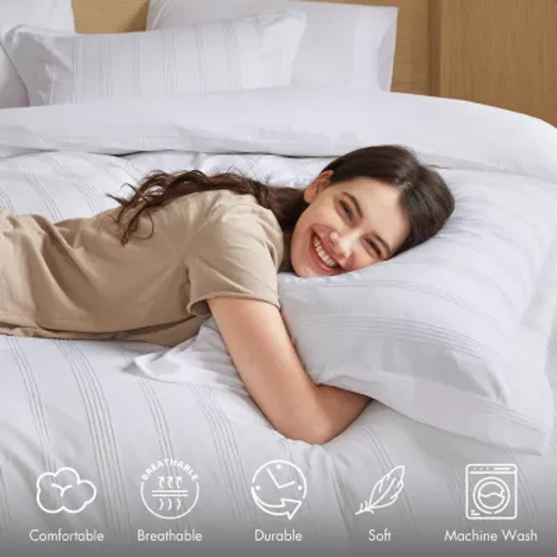 510 Design Logan Woven Striped Duvet Cover Set