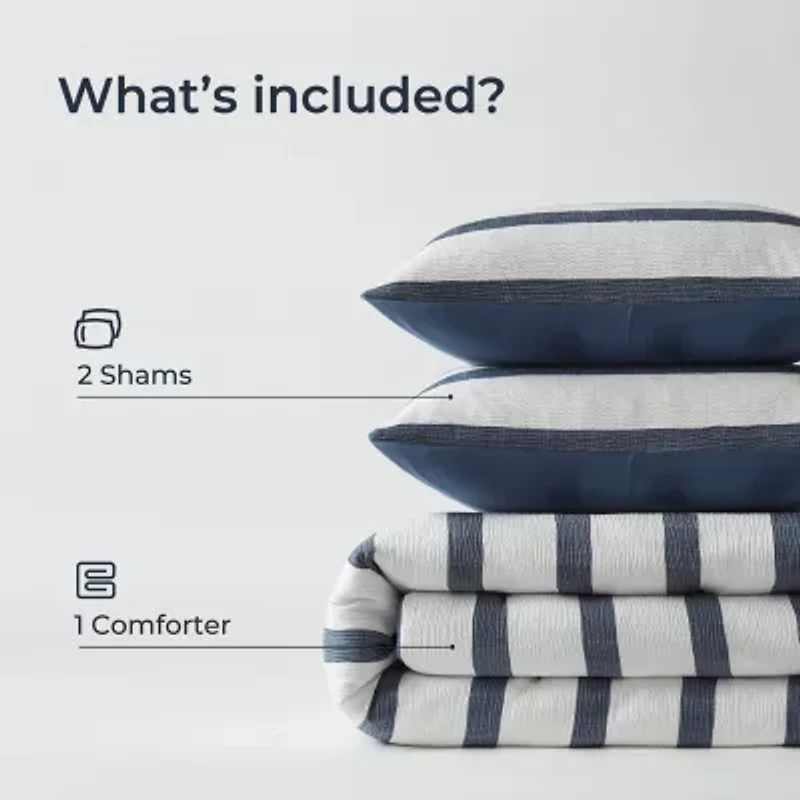 510 Design Merritt Yarn-Dyed Striped Easy Care Comforter Set