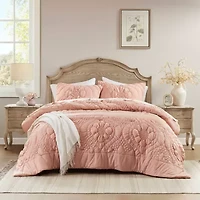 Madison Park Amelie Puffy Floral Easy Care Comforter Set