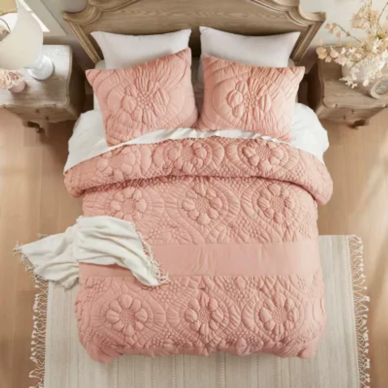 Madison Park Amelie Puffy Floral Easy Care Comforter Set