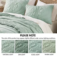 Madison Park Essentials Amelie Puffy Floral Easy Care Comforter Set