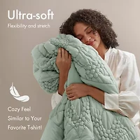 Madison Park Essentials Amelie Puffy Floral Easy Care Comforter Set