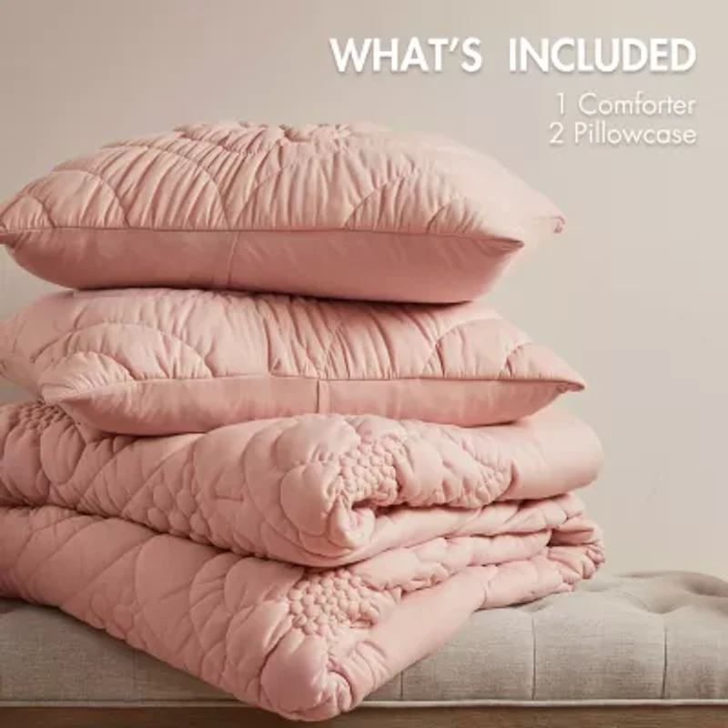 Madison Park Amelie Puffy Floral Easy Care Comforter Set