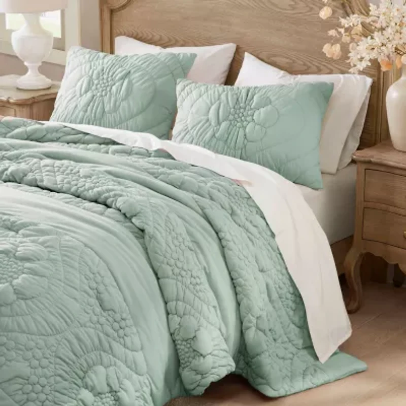Madison Park Essentials Amelie Puffy Floral Easy Care Comforter Set