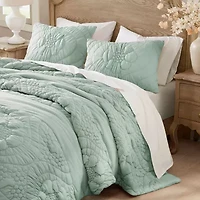 Madison Park Essentials Amelie Puffy Floral Easy Care Comforter Set